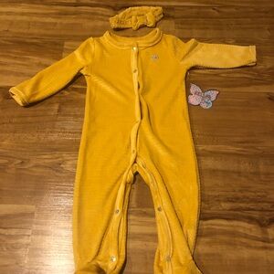 dELiA*s Golden Yellow Kids One Piece Sleeper & Matching Headband